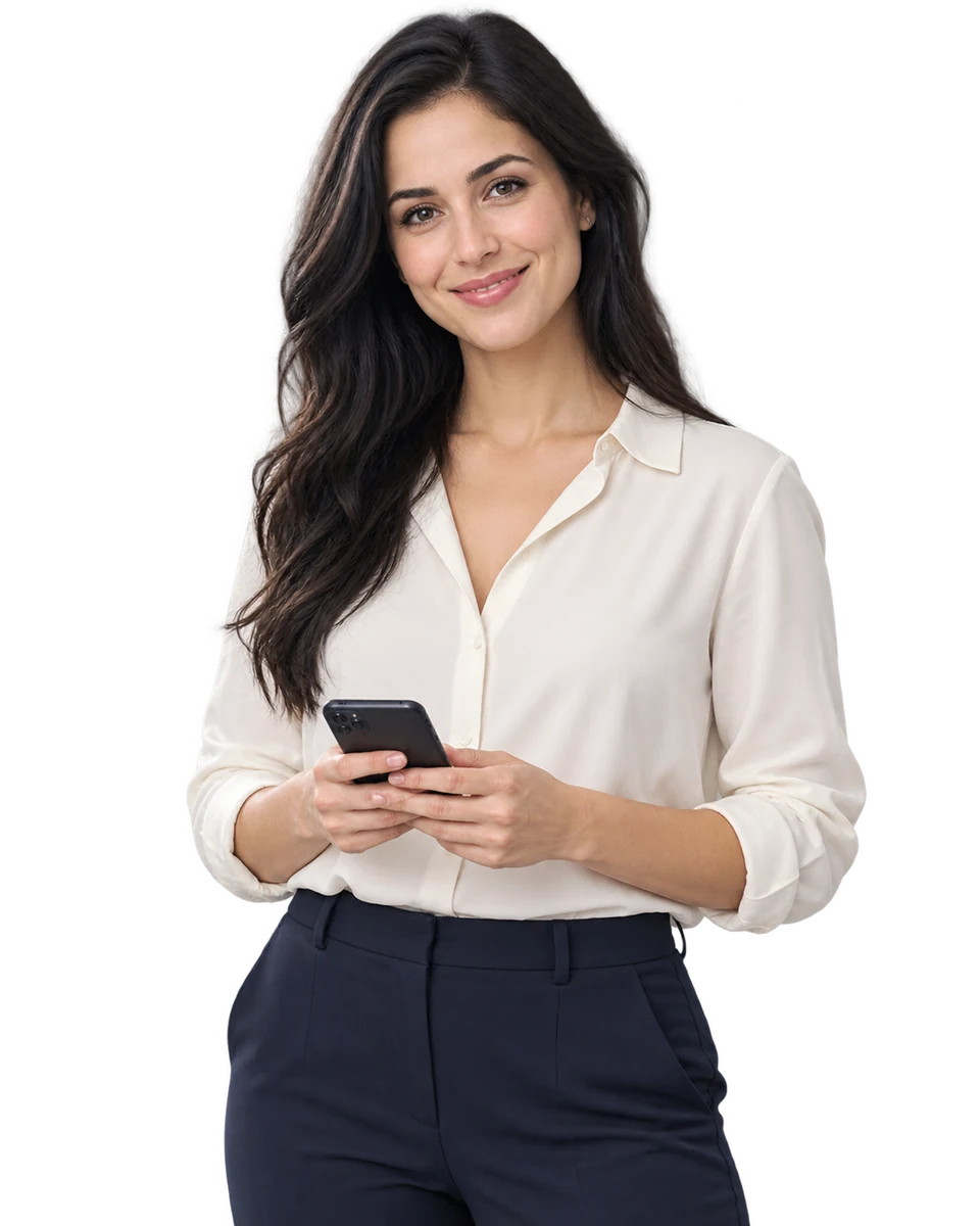 Mujer usando un celular